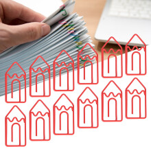 Paper Clips 24-Pack Cartoon Pencil Style Office Stationery Cute Document Pins