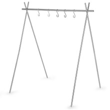 Portable Collapsible Stainless Steel Camping Hanging Rack with 5 Hooks