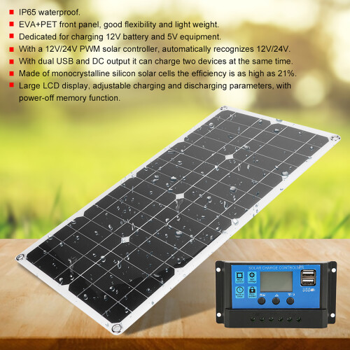 25W 18V Solarpanel Dual USB 5V IP65