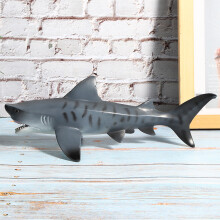 Hollow Tiger Sharks Model Figure - Marine Ocean Sea Life Toy, 23 x 8.5 x 11.5cm