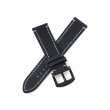 (Navy Blue Genuine Leather Watches Band Xmas Gift, 19mm) NEW Genuine Leather Watch Strap Band Quick Release Wristband 18/19/20/21/22/24mm
