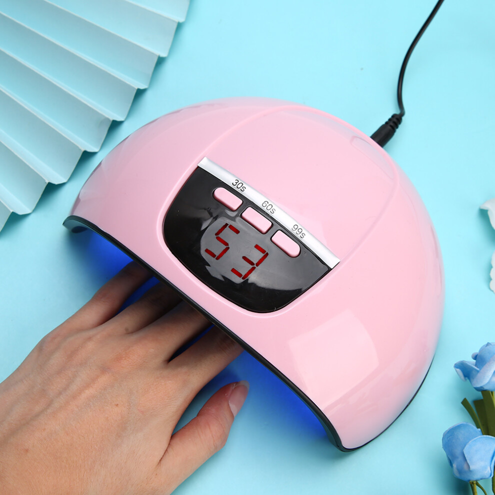 Pink/Light 54W Nail Gel Curing With 18 Chips, Painless Infrared Sensor