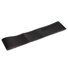 Leather Steering Wheel Cover 38cm/15in Microfiber DIY Car Interior Black Red