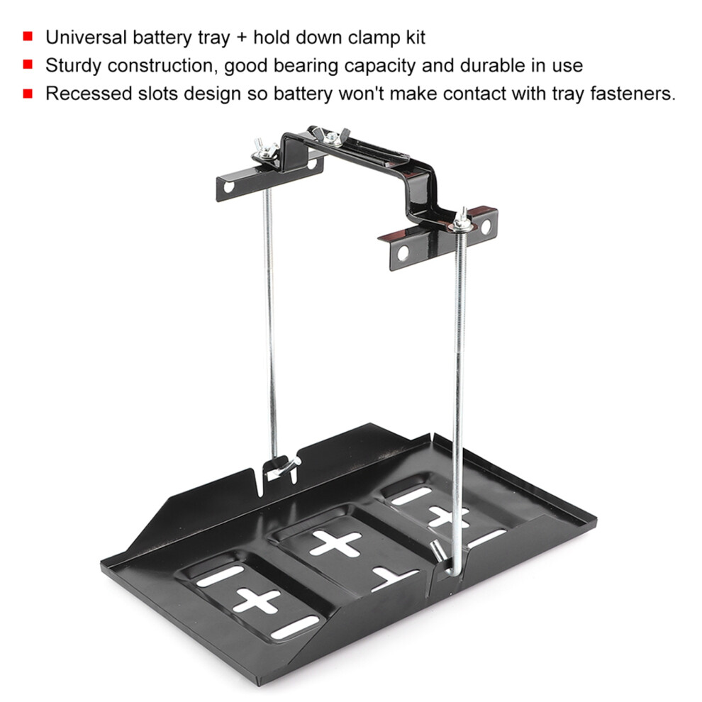 Battery Tray And Clamp Set Black 7293282052888