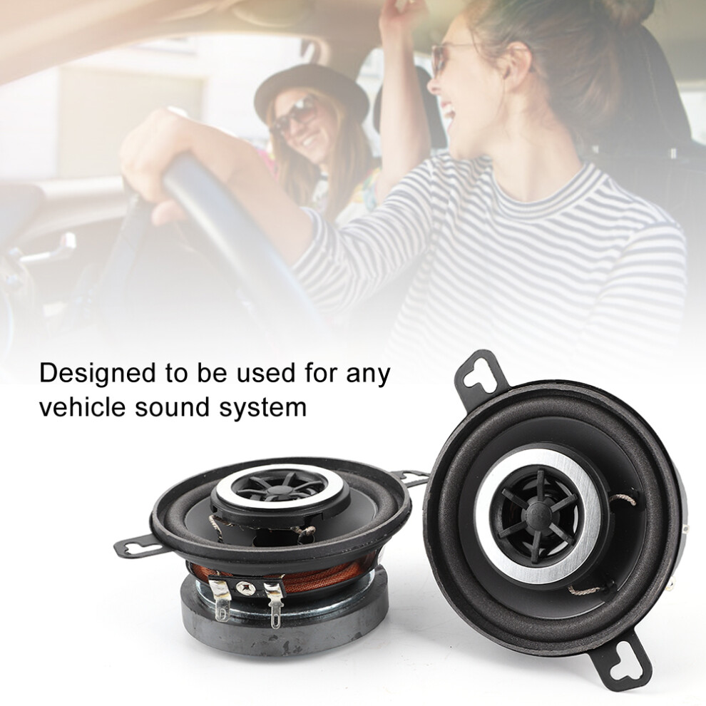 2Pcs 3.5In 200W Coaxial Car Speakers Stereo Hifi Loudspeakers Black/Silver 3151392403959