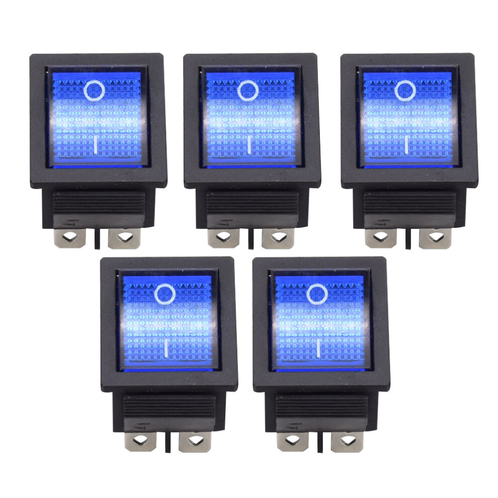 10x Illuminated Rocker Switch 6 Pin KCD4 Blue