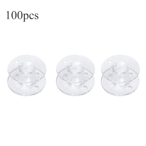 Multi-Functional Plastic Bobbins 100Pcs for Hand & Machine Sewing 15mm Size 1