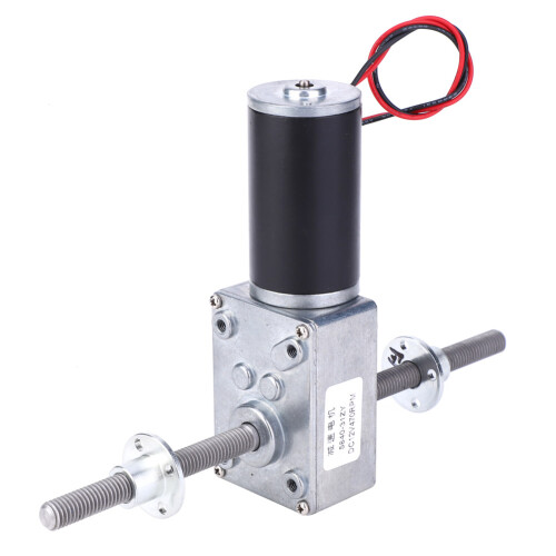 1280 Worm Gear Motor with Dual M8 Thread, 500 Speed Reduction 1
