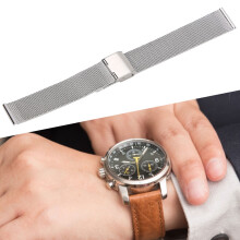 Metal Mesh Watch Strap 18mm Silver Replacement Band for Watches