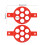 2Pcs Red Silicone Non-Stick 7-Hole Pancake Mold | DIY Baking Accessory 2