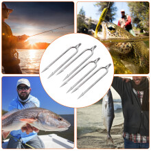 Stainless Steel 2 Prongs Fish Spear Gaff Hook 16.5cm for Outdoor Fishing