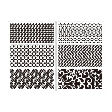 6Pcs PET Detailed Drawing Templates-Stripe light picking