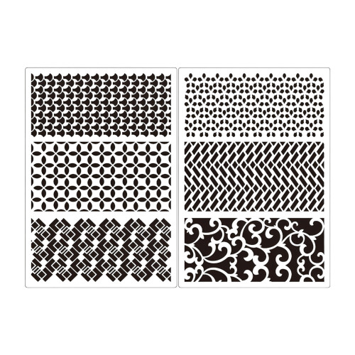 6Pcs PET Detailed Drawing Templates-Stripe light picking