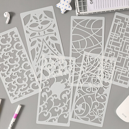 6Pcs Creative Handmade Scrapbooking Stencils-Parallel Whispers 2