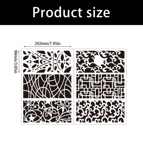 6Pcs PET Detailed Drawing Templates-Stripe light picking 2