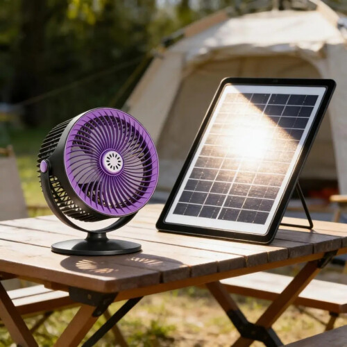 Convenient Solar USB Fan Offering 3 To 6 Hours-Dark Grey 2
