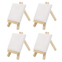 Mini Pine Wood Canvas Easel Set for Art, 8x8cm, DIY Craft & Decor