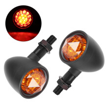 Vintage Black Aluminum Motorcycle LED Turn Signal 85x71x45mm