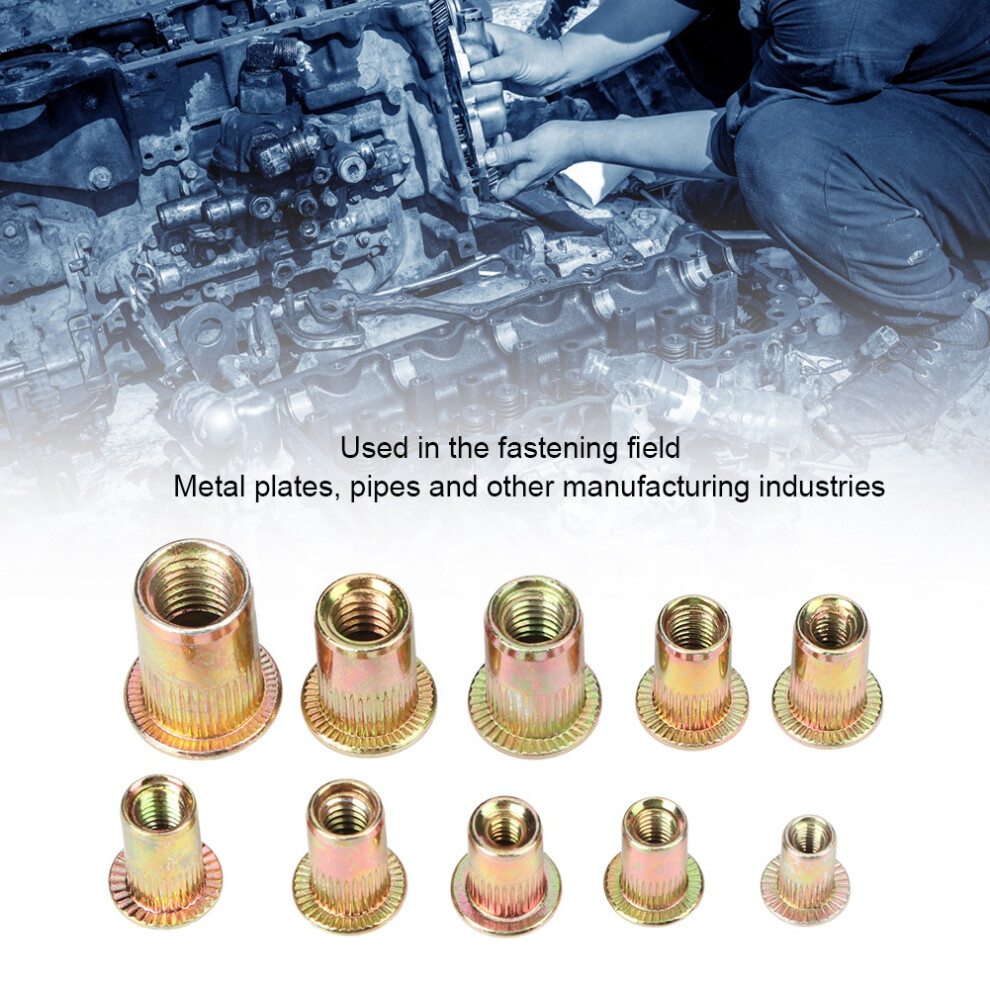Rivet Nut Kit 300pc Carbon Steel Zinc Plated