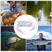 2 pcs Silicone Fishing Lure Crab Artificial Bait 7.5cm Sharp Hooks