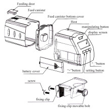 LCD Automatic Fish Tank Feeder with Fixing Clip, ABS, AA Battery Powered