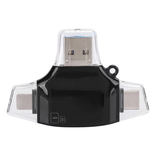 iOS Mobile Phone Memory Card & Camera OTG Reader 4-in-1 Multi Function Black 1
