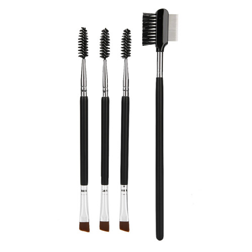 Professional 4pcs Eyebrow & Eyelash Brush Set with Double Head Design 1