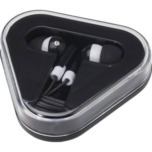 (One Size, Solid Black) Rebel Recycled Plastic Wired Earphones
