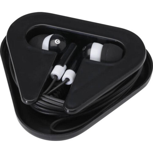 (One Size, Solid Black) Rebel Recycled Plastic Wired Earphones 1