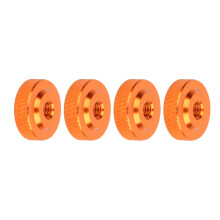 10PCS Lightweight Aluminum M4x14x5 Hand Tighten Nuts Fasteners Orange