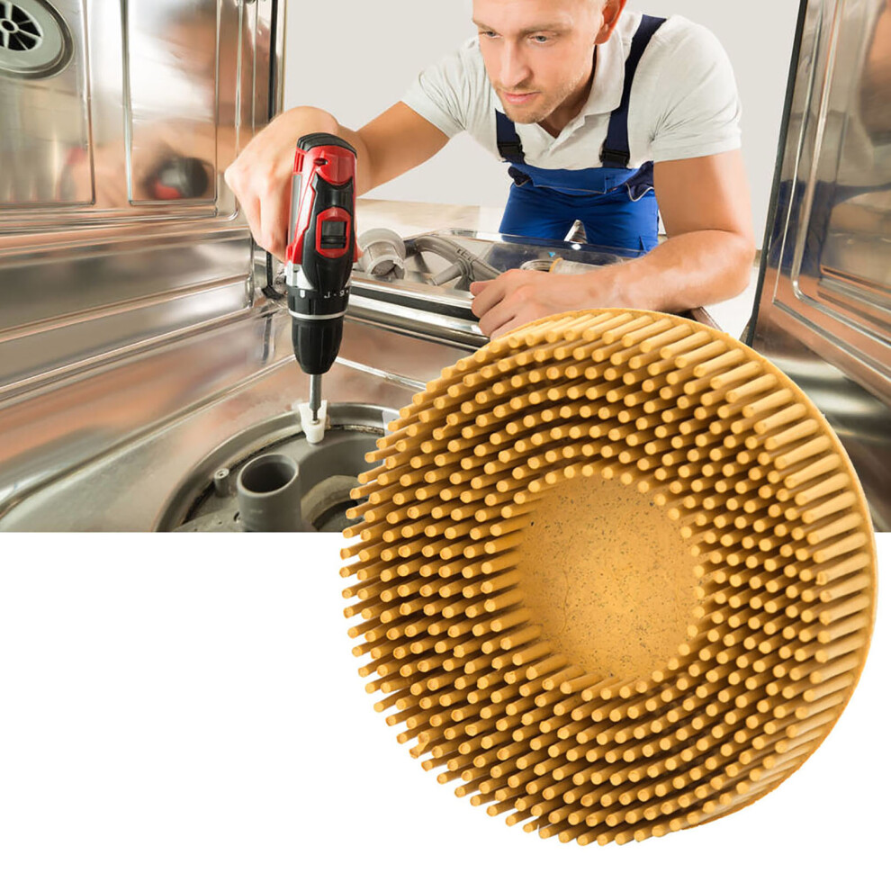 Yellow 3 Inch Rubber Abrasive Brush With Bristle Disc For Polishing & Grinding 9411392686634