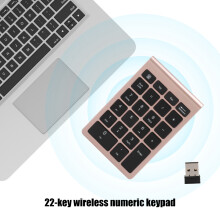 RF304 22 Keys Numeric Keypad Wireless Mini Keyboard Rose Gold with Receiver