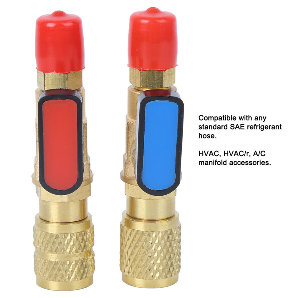 Refrigerant Valve Air Conditioning Charging Hose Adapter Brass 7.3Cm 5081392419910