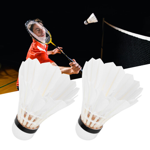 12 White Feather Shuttlecocks 1