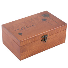 Vintage Wooden Sewing Box with Taraxacum Pattern, 490g-761g