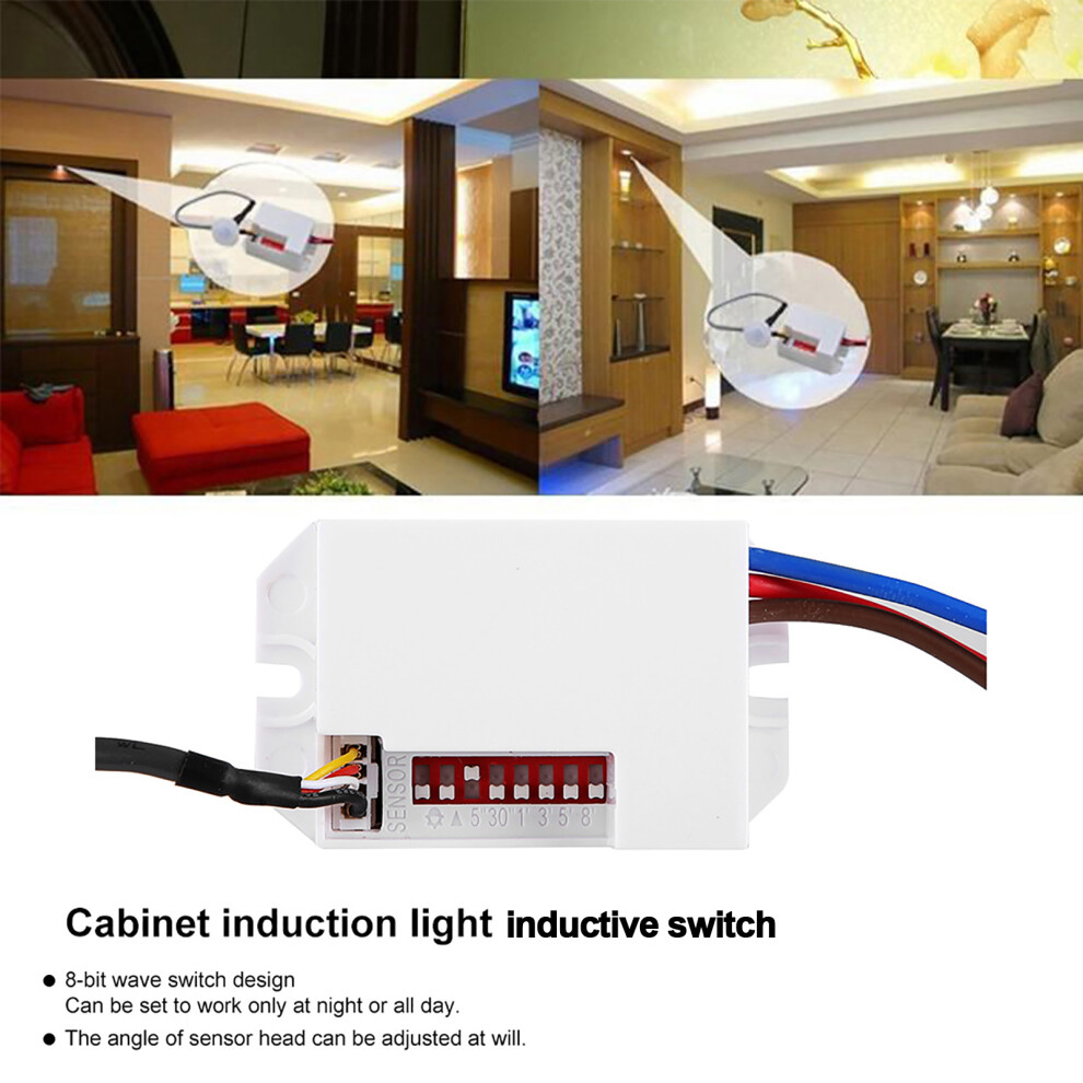 Mini Adjustable Pir Infrared Motion Sensor Switch 110Â240V White 9351392420183
