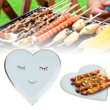 8Pcs 9 Inch Blue Cute Shape Disposable Paper Plates for Party & Picnic