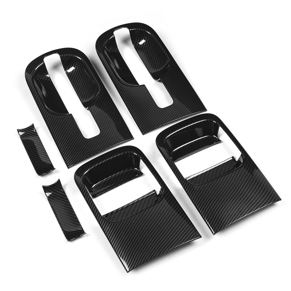 6Pcs Car Door Handle Cover Set For Hyundai Grand Starex H1 2019 Carbon Fibre 8171392689547