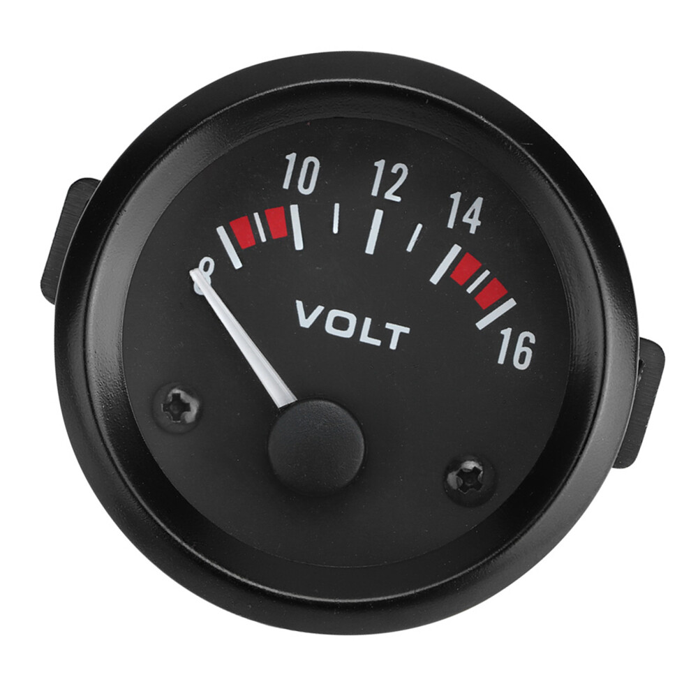 Universal 12V Voltmeter Gauge 52Mm/2In, Black/White/Light 3681392421580