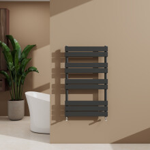 (Anthracite, 1000x600mm) Heated Towel Rail Flat Central Heating Radiator