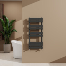 (Anthracite, 1000x450mm) Heated Towel Rail Flat Central Heating Radiator