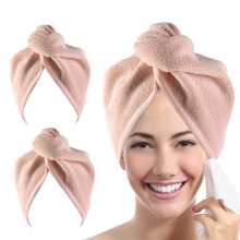 Toalha de cabelo superabsorvente, secagem rápida para todos os tipos de cabelo, prática e durável para academia, viagens e uso doméstico.