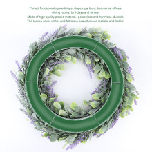 Artificial Lavender Flower Wreath Door Hanging Garland Wedding Decor 37x37cm