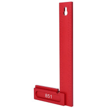 200mm Aluminum Alloy Right Angle Ruler, Red, Metric & Inch