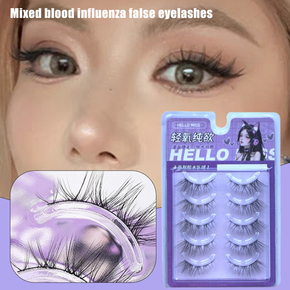 Hue-Grain 5 Pairs Fluffy Long Eyelashes For Party & Daily Use
