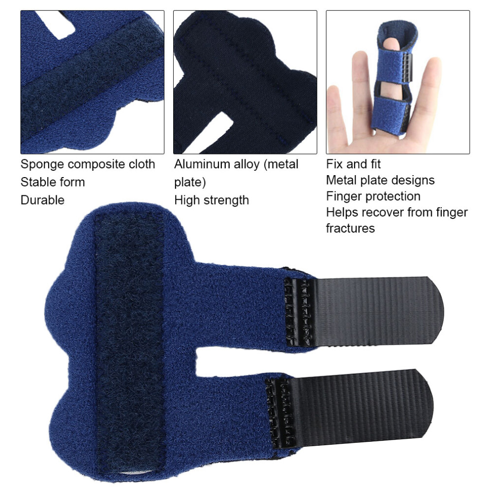 Blue Finger Joints Brace Stabilizer, Fracture Recovery Support, Size Adjustable