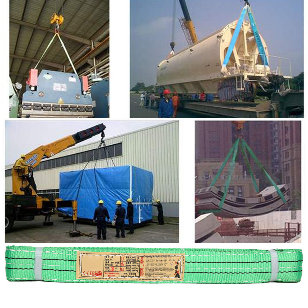 3M Polyester Lifting Sling 50Mm Green 30Ton Crane Webbing 4121392690740