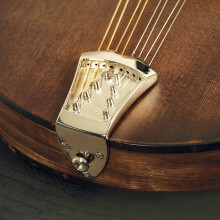 Golden Zinc Alloy Mandolin Tailpiece for 8-String Musical Instruments