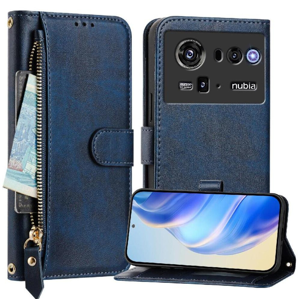 () Flip Case For Zte Nubia Z80 Ultra Pu Leather Magnetic Zipper Card Holder 764563238453