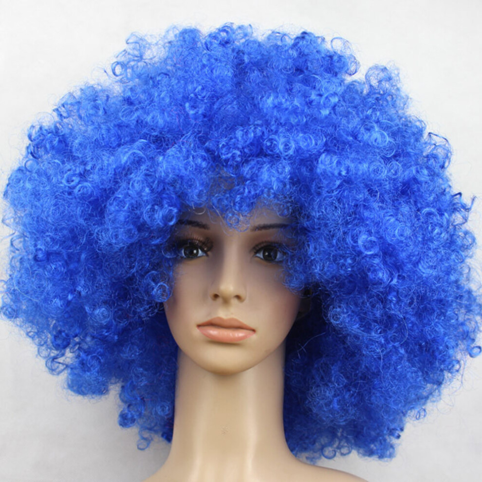 Dcph-Clothing (Blue) Colorful Curly African Cosplay Wig (50 Chars)